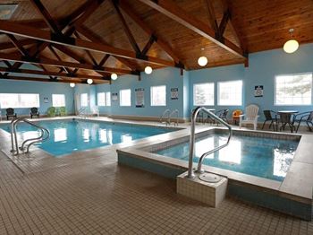 A large indoor swimming pool